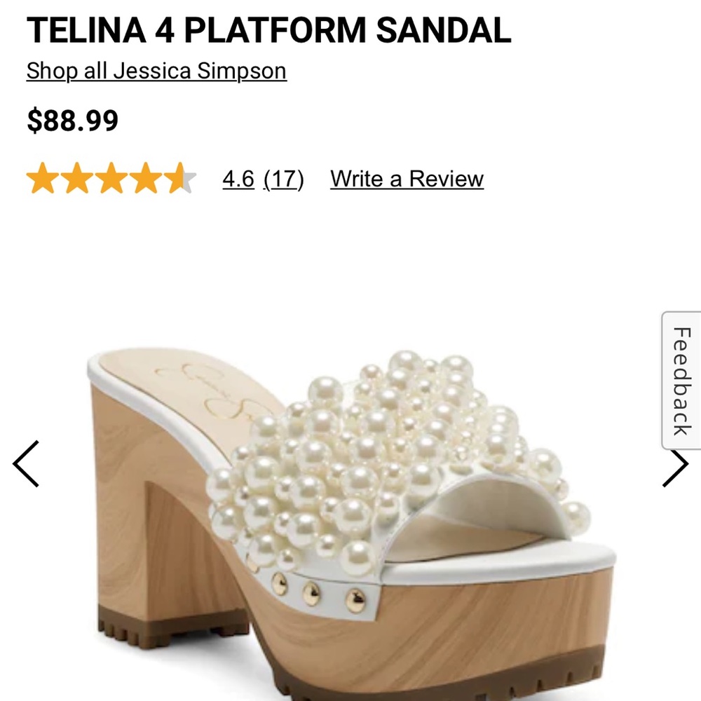 Jessica Simpson pearl stud wedges